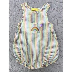 Little Bird by Jools Oliver Rainbow Stripe Baby Bubble Romper / Size 9-12M